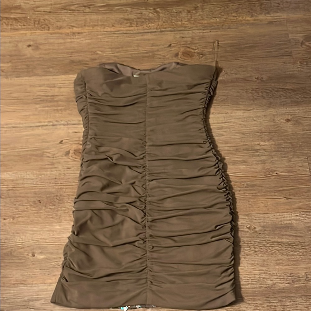Rebellion Taupe Strapless Dress NWT - Picture 3 of 6